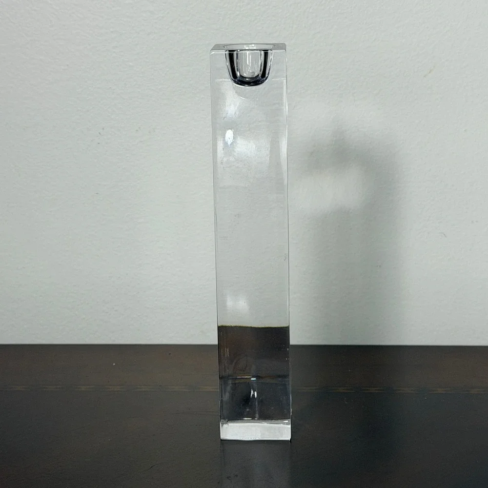 Vintage Nambé Kissing Crystal Candlestick Holder 7